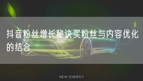 抖音粉丝增长秘诀买粉丝与内容优化的结合