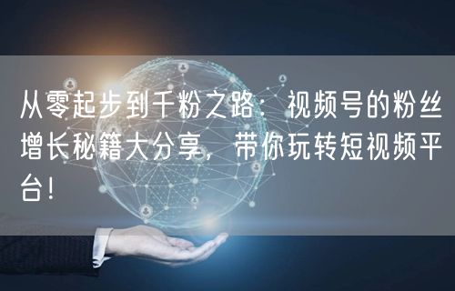 从零起步到千粉之路：视频号的粉丝增长秘籍大分享，带你玩转短视频平台！