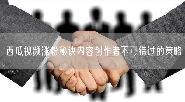 西瓜视频涨粉秘诀内容创作者不可错过的策略