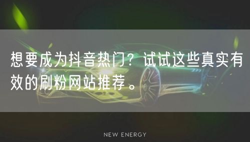 想要成为抖音热门?试试这些真实有效的刷粉网站推荐。