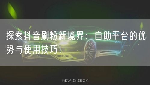 探索抖音刷粉新境界：自助平台的优势与使用技巧！