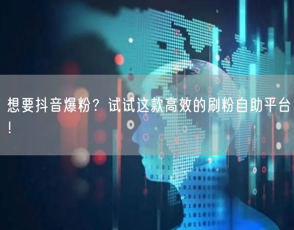 想要抖音爆粉？试试这款高效的刷粉自助平台！