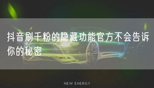 抖音刷千粉的隐藏功能官方不会告诉你的秘密