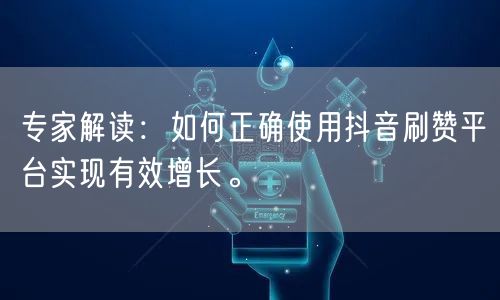 专家解读：如何正确使用抖音刷赞平台实现有效增长。