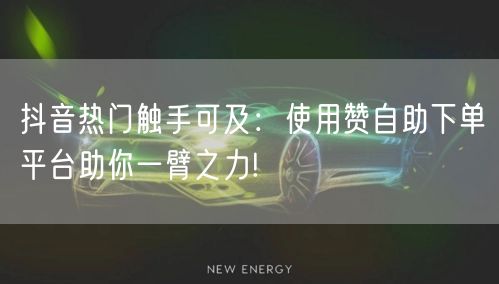 抖音热门触手可及：使用赞自助下单平台助你一臂之力!