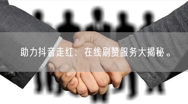 助力抖音走红：在线刷赞服务大揭秘。