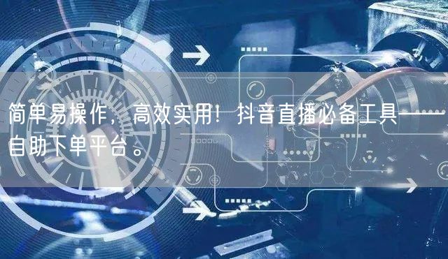 简单易操作,高效实用!抖音直播必备工具——自助下单平台。
