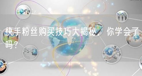 快手粉丝购买技巧大揭秘，你学会了吗？