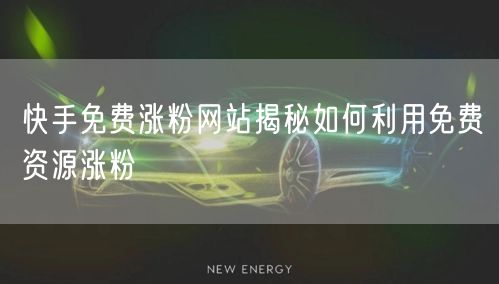 快手免费涨粉网站揭秘如何利用免费资源涨粉