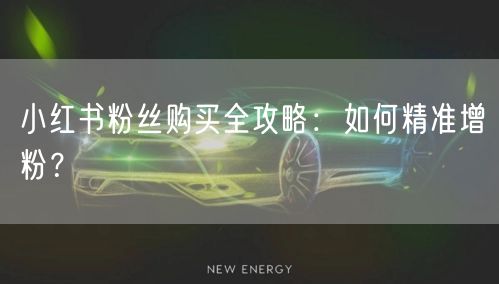 小红书粉丝购买全攻略：如何精准增粉？