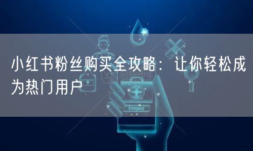 小红书粉丝购买全攻略：让你轻松成为热门用户