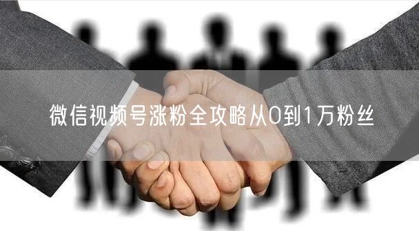 微信视频号涨粉全攻略从0到1万粉丝
