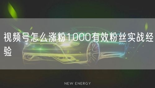 视频号怎么涨粉1000有效粉丝实战经验