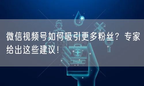 微信视频号如何吸引更多粉丝？专家给出这些建议！
