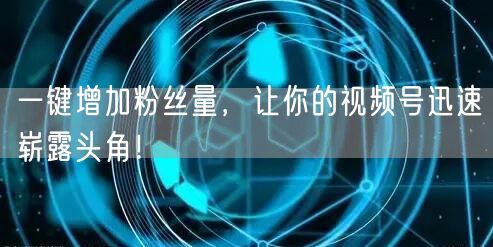 一键增加粉丝量，让你的视频号迅速崭露头角！