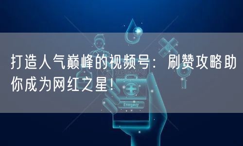 打造人气巅峰的视频号：刷赞攻略助你成为网红之星！