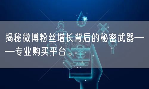 揭秘微博粉丝增长背后的秘密武器——专业购买平台。